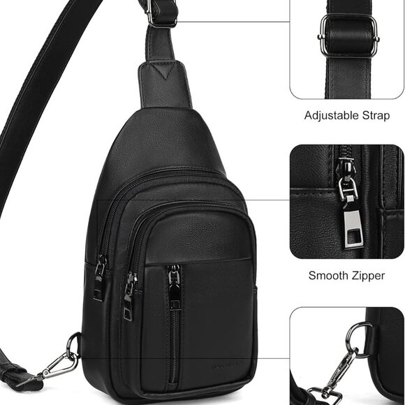 Sling Bag for Women - Crossbody Bags Fanny Pack with Vegan Leather - Adjustable - Picture 6 of 7